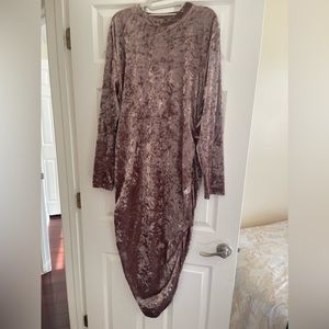 Dusty Pink Velvet Material Shein Dress